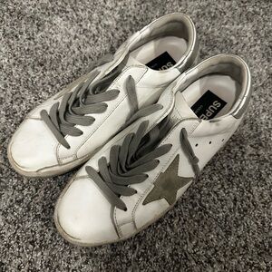 Golden Goose White and Gray Vintage Sneakers